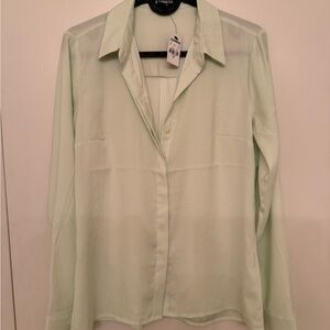 Express Light Green Button Down Shirt